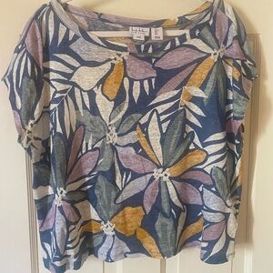 Nicole Miller New York Size L Linen Top